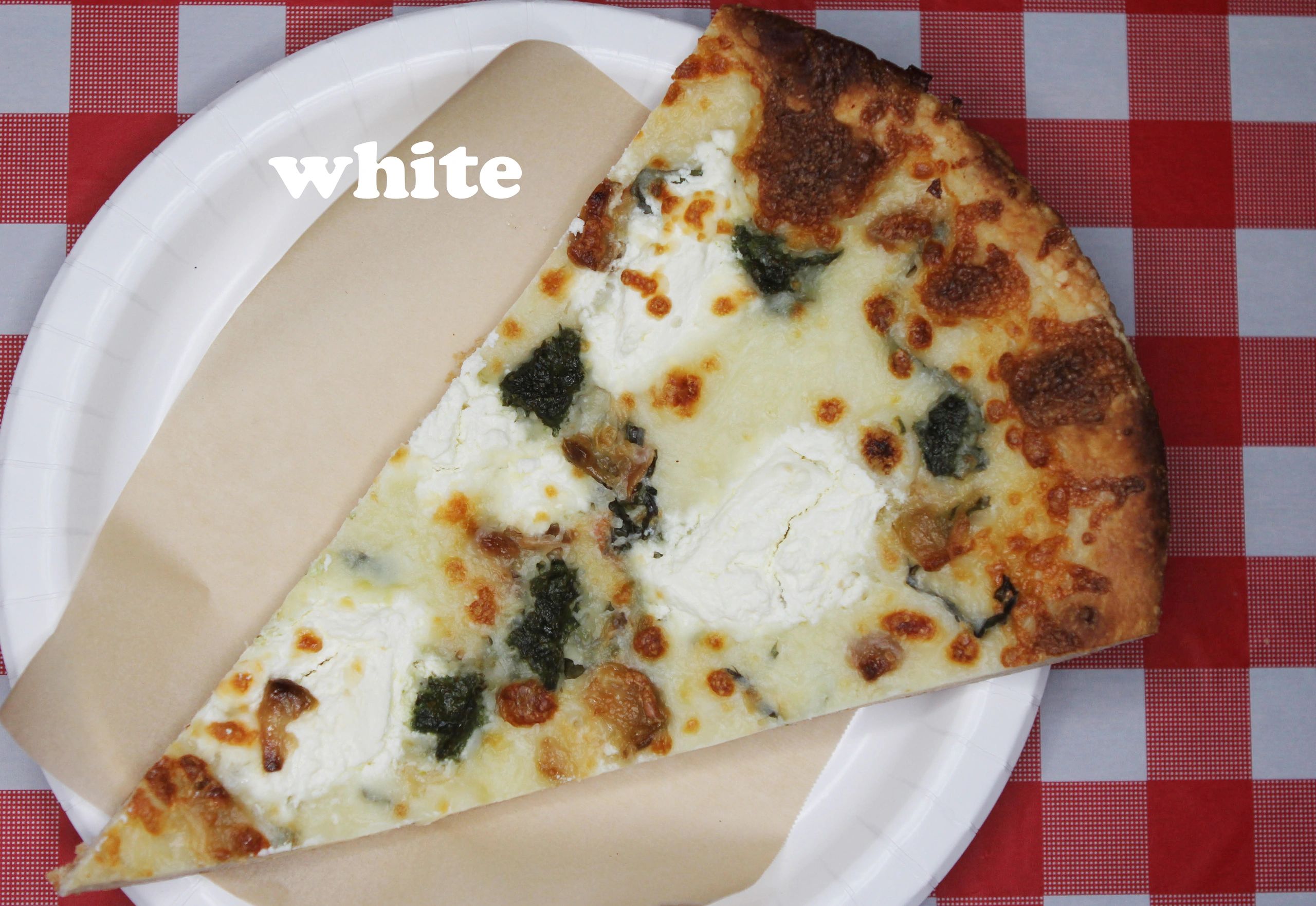 White pizza with basil